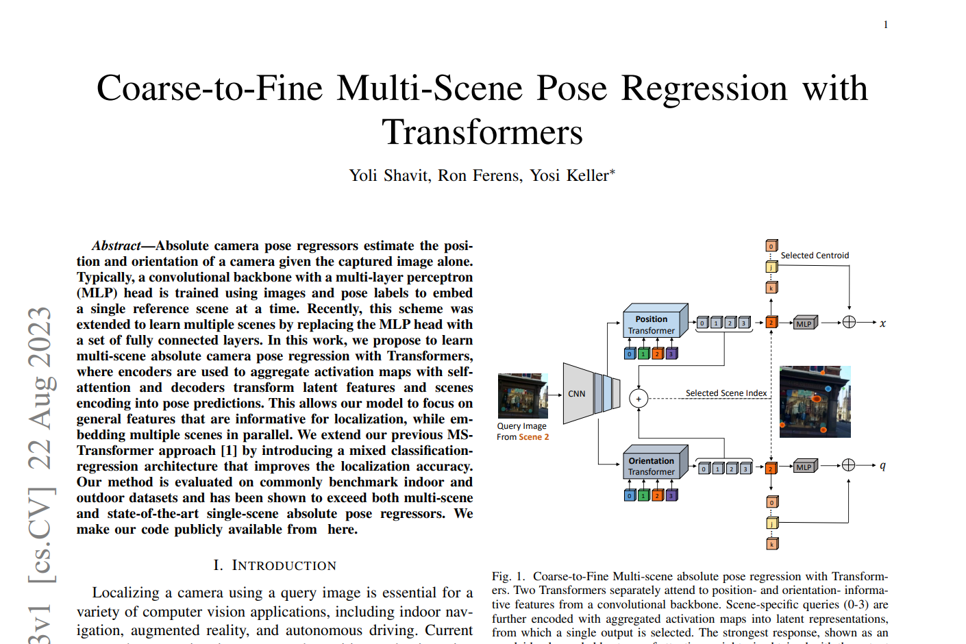 Coarse-to-Fine Multi-Scene Pose Regression with Transformers